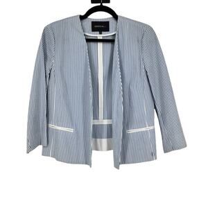 Lafayette 148 Seersucker Jacket Pinstripe Unlined Lightweight Cotton Size 6